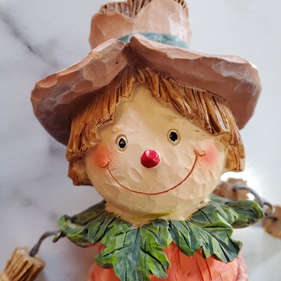 Scarecrow & Pumpkin Head Shelf Sitters 2 Piece Figurine Set - Picture 7 of 14